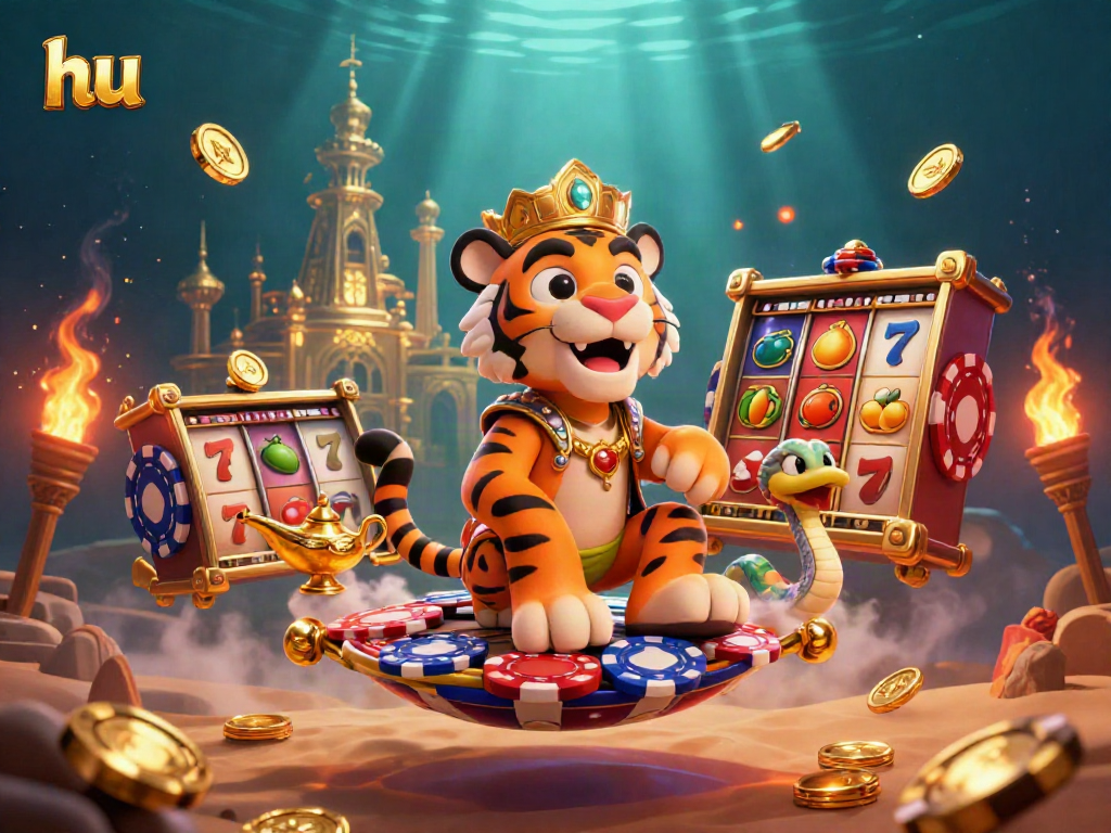 Experience thrilling gameplay with hu-themed slots, featuring a tiger sultan and dynamic golden elements.