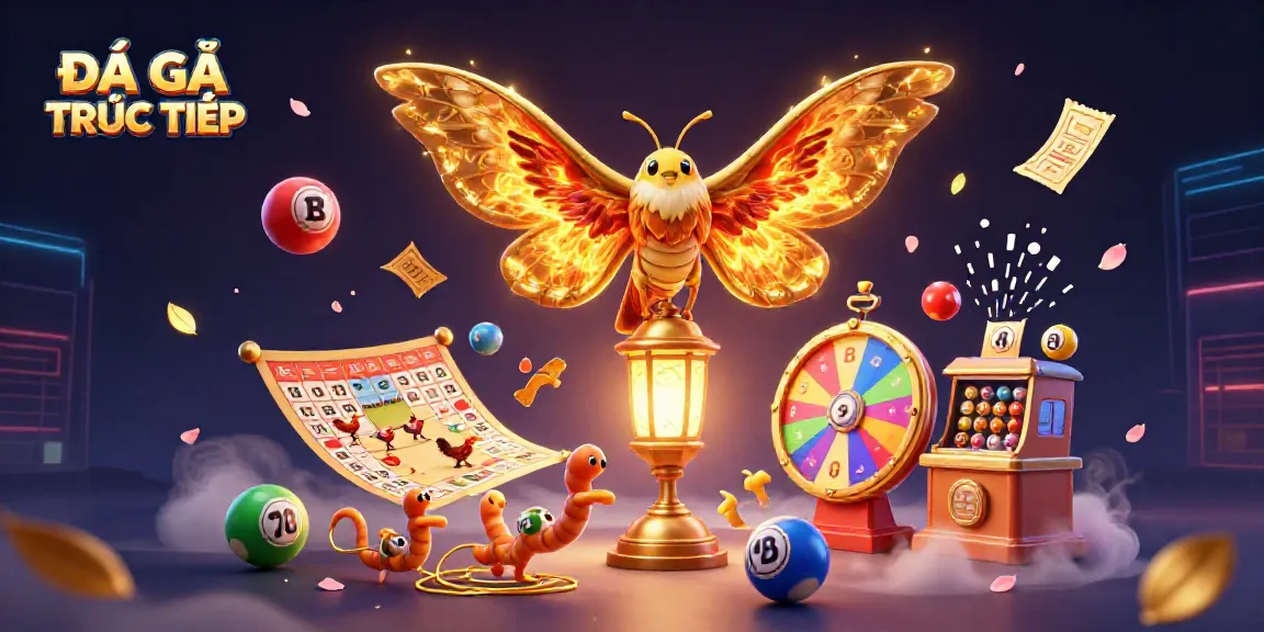 Experience ĐÁ GÀ TRỰC TIẾP with lively 3D illustrations of cockfighting arenas and vibrant gaming elements.