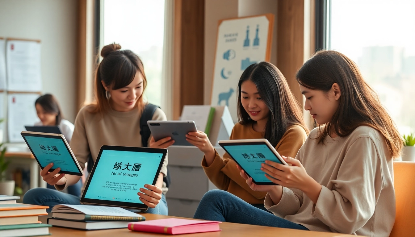 Engaging students using 有道 translation tools in a modern study environment.