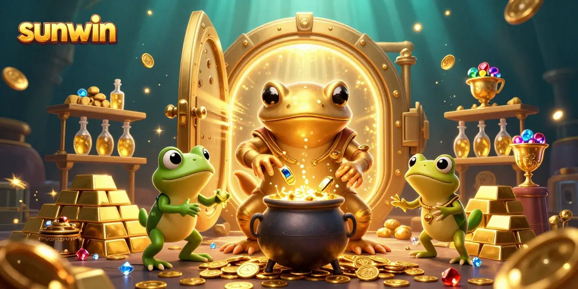 Transform your gameplay with sunwin's alluring golden coins emerging from a mystical lab.