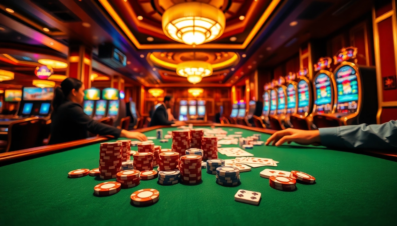 Experience thrilling gameplay at sunwin with luxurious poker scenes showcasing excitement and elegance.