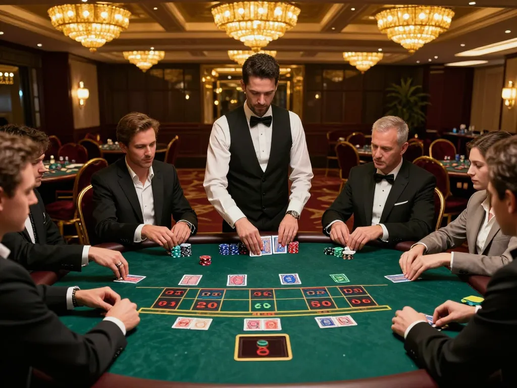 Casino 98WIN players engaged in intense blackjack strategy, showcasing live gaming excitement.