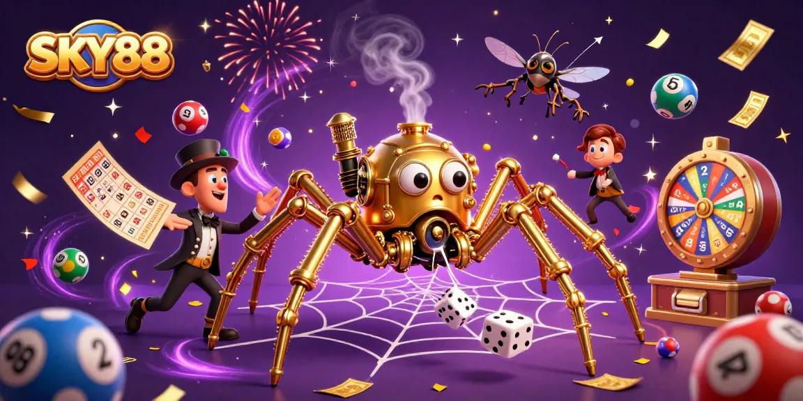 Experience vibrant gaming action at SKY88 with a whimsical steampunk scene of fortune and fun.