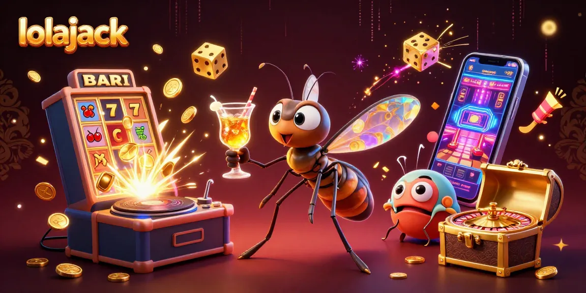 Experience fun at lolajack casino with a 3D mosquito mascot, golden roulette, and jackpot excitement.