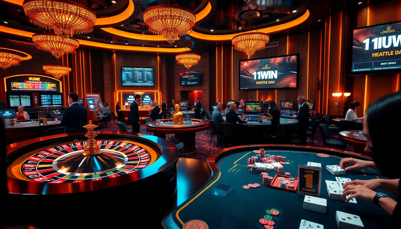 Engaging in high-stakes gameplay at https://11win.day/ with dazzling casino elements.