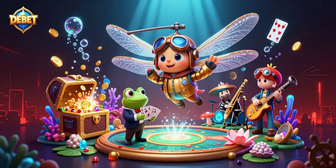 Experience DEBET's thrilling casino adventure with vibrant characters and immersive designs.