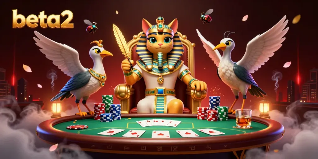 Play poker and win with the immersive beta2 casino experience featuring Egyptian themes.