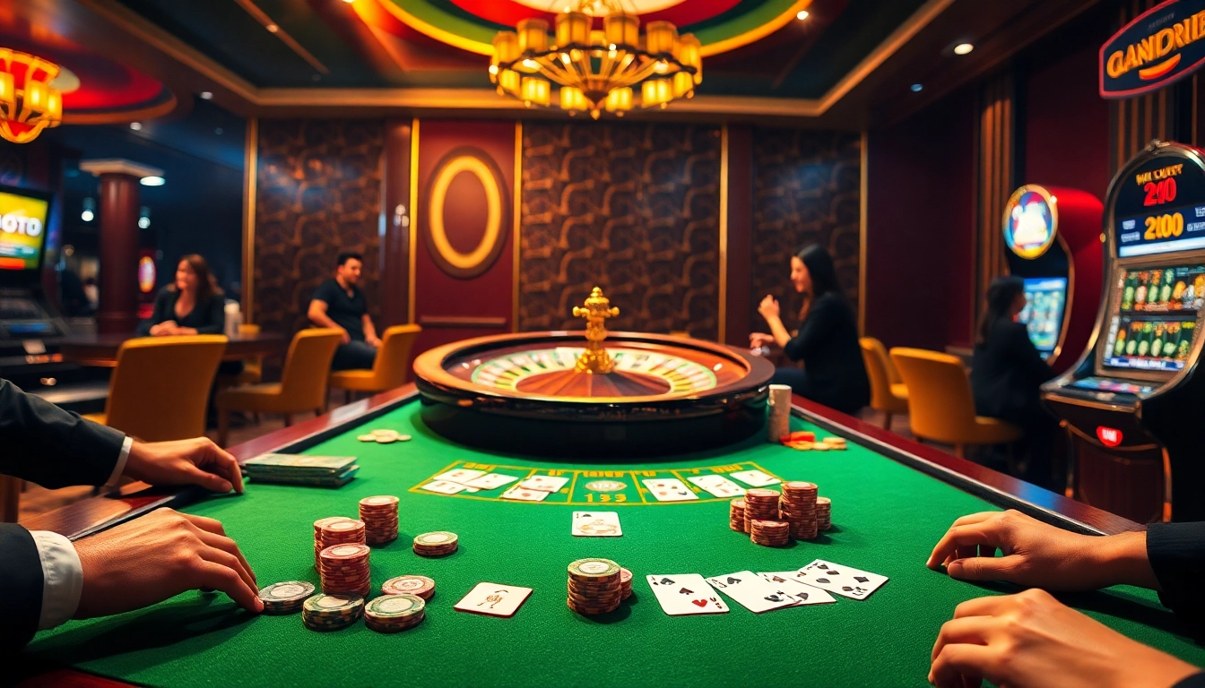 Experience thrilling gameplay with code da88 at a vibrant casino table surrounded by excitement.