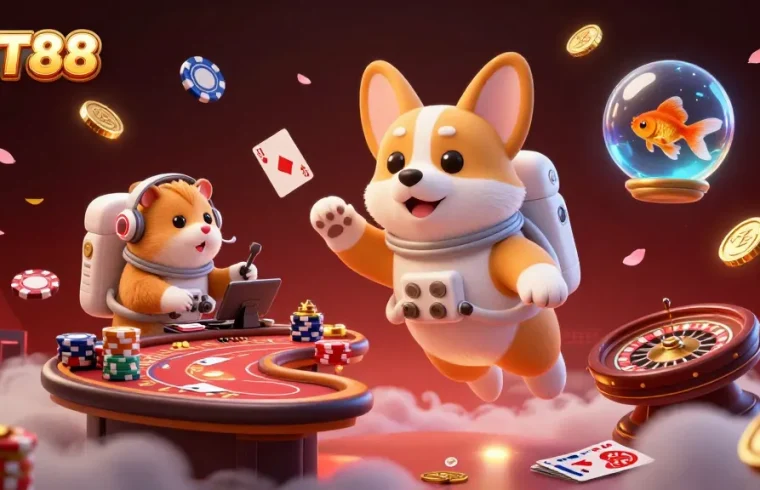 Experience NET88's dynamic casino with 3D characters in an engaging gambling scene.