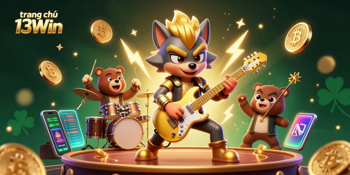 Join the thrilling experience at trang chủ 13Win with vibrant 3D characters and casino elements.