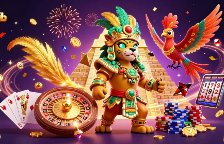 Engage with exciting gaming adventures at Hitclub with a vibrant 3D illustration depicting thrilling casino elements.