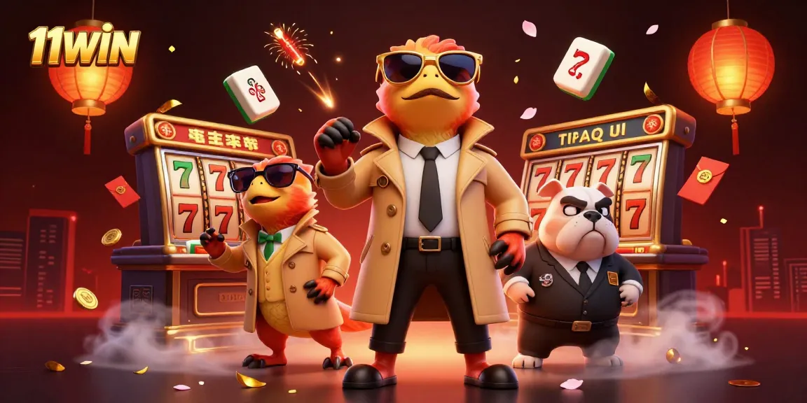 Exciting scene of 11WIN raptors attempting casino entry, filled with vibrant gambling elements.