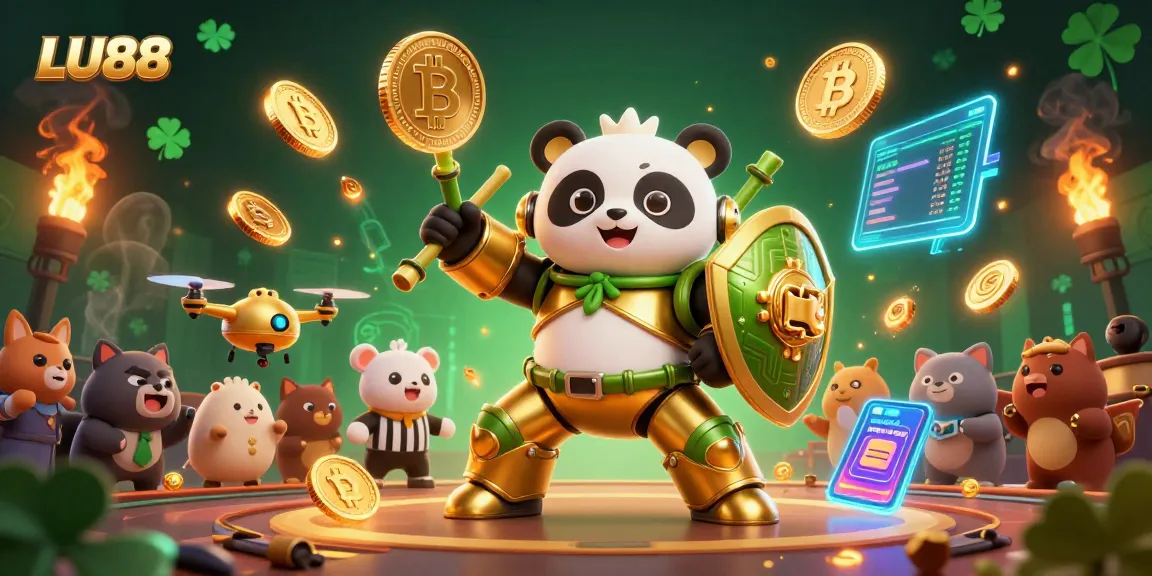 LU88's exhilarating casino experience captured in vibrant 3D illustration, showcasing thrilling action in gaming.