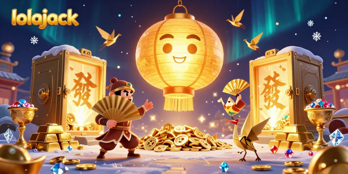 Win big with lolajack in a vibrant casino scene filled with treasures and playful spirits.