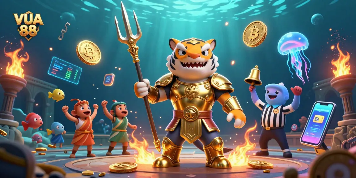 Experience exciting gameplay with VUA 88 in a vibrant casino underwater scene.
