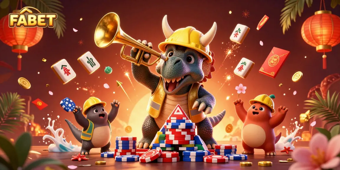 Join FABET's vibrant casino adventure featuring playful characters and exciting gaming elements.