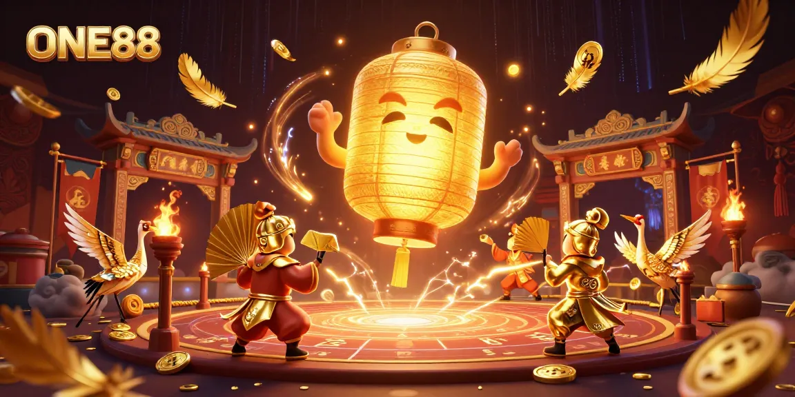 ONE88 showcases a vibrant scene with glowing characters and dynamic casino elements, capturing the excitement of gambling.
