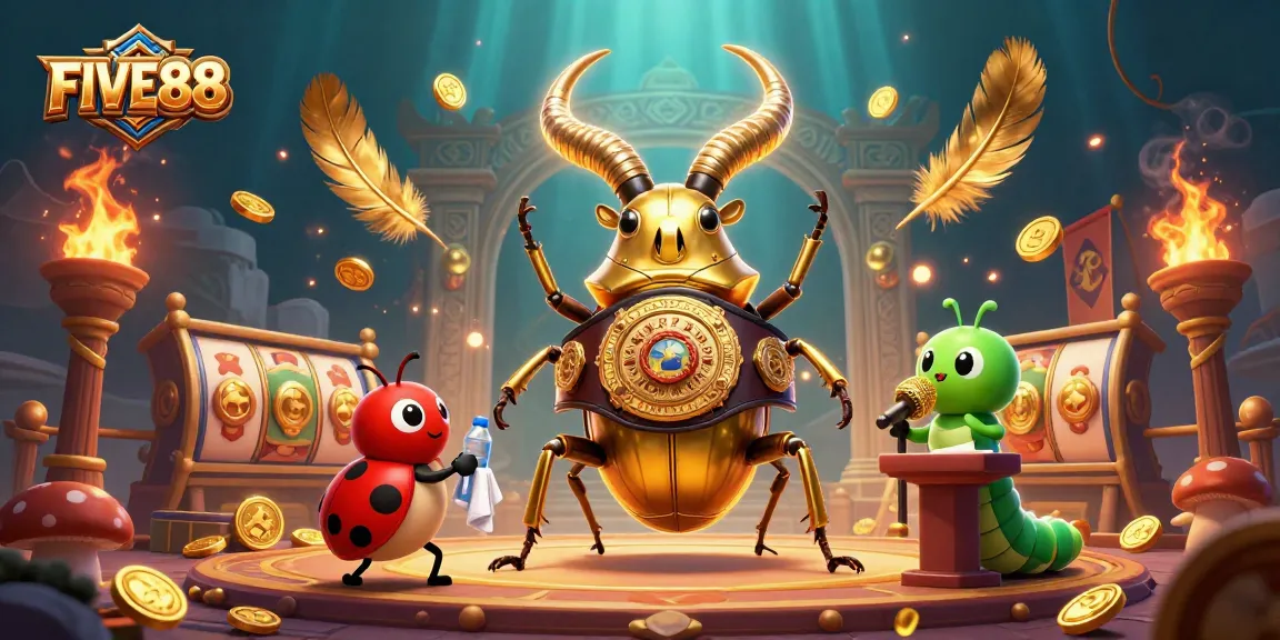 Experience the thrill of gaming with FIVE88 in this vibrant 3D casino illustration.